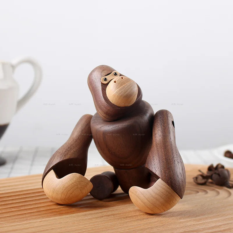 WOODEN GORILLA FIGURE