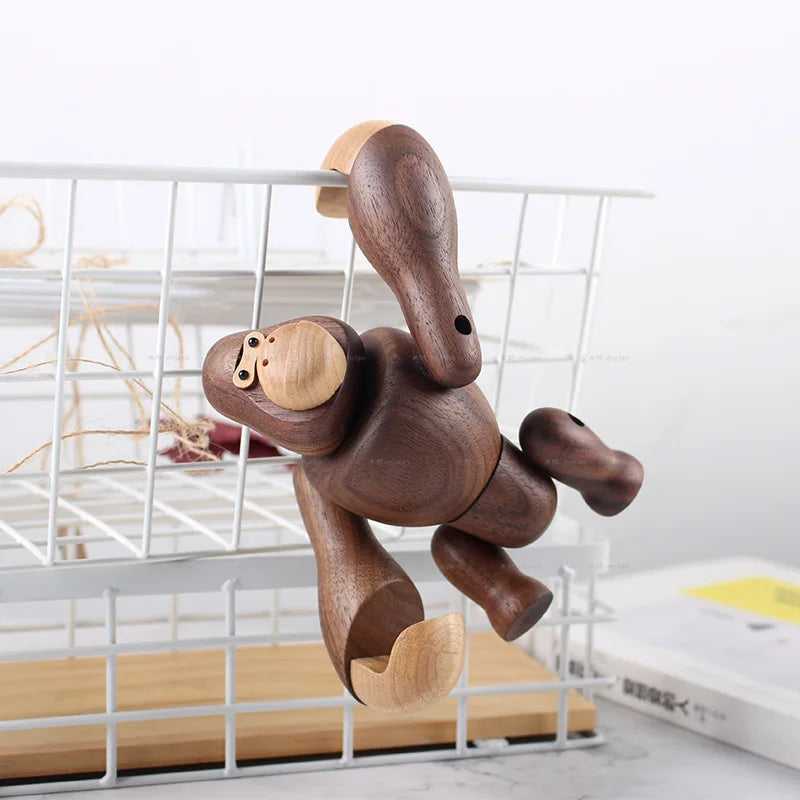WOODEN GORILLA FIGURE