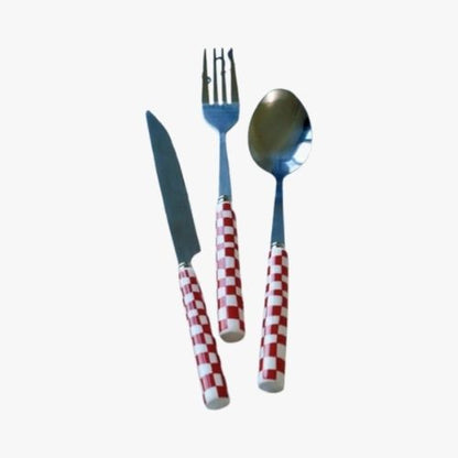 CHESSBOARD PATTERNED CUTLERY