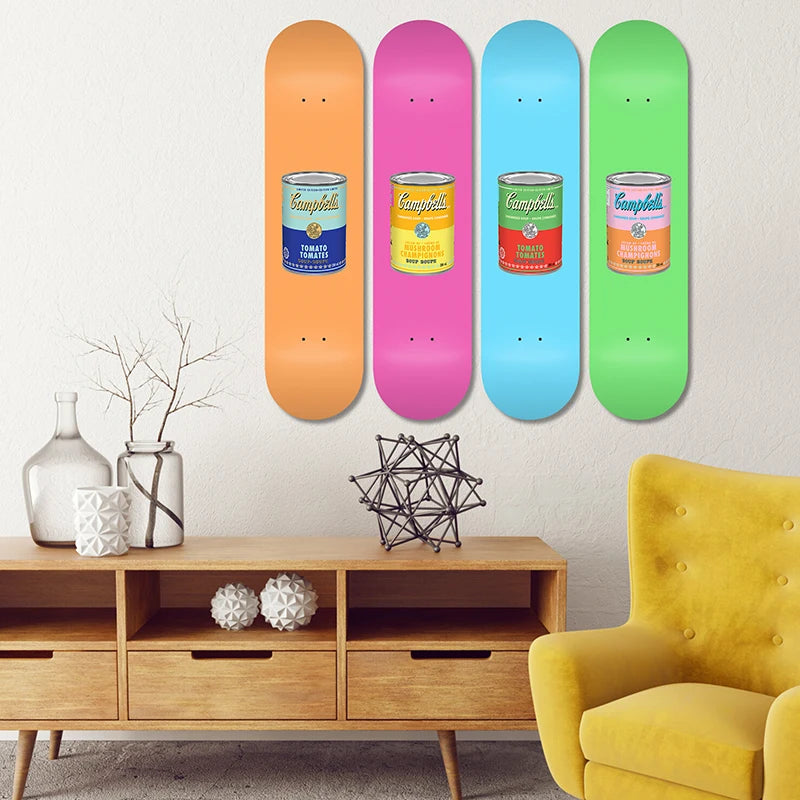 FOOD CAN WALL DECOR SKATEBOARDS