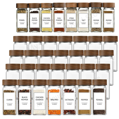 GLASS SPICE JARS ORGANIZERS