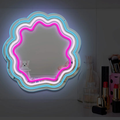 NEON WAVY WALL MIRROR