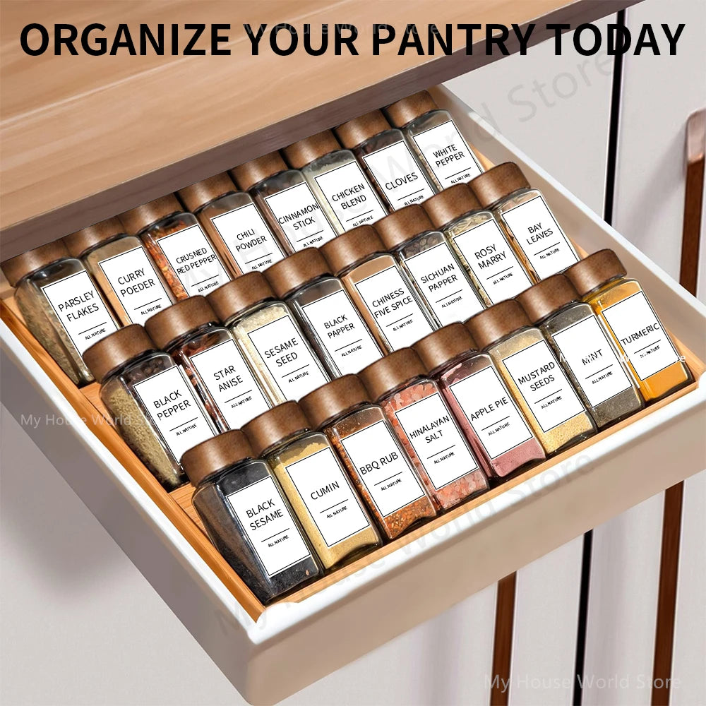 GLASS SPICE JARS ORGANIZERS