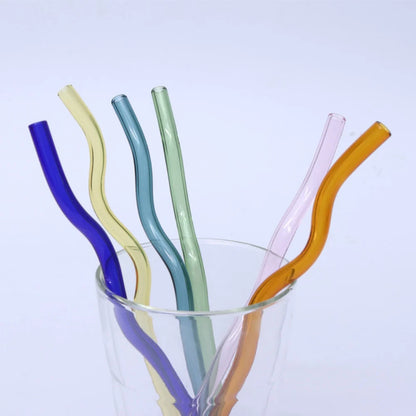 GLASS WAVY STRAWS